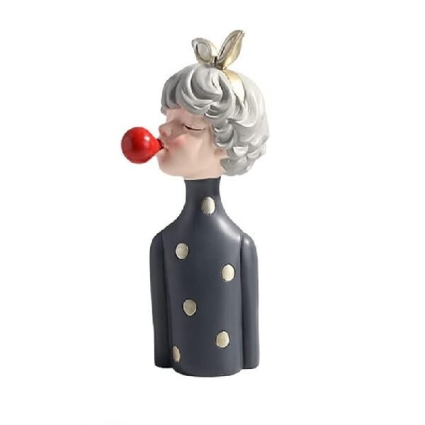 Επιτραπέζιο διακοσμητικό - φιγούρα Παριζιάνας με κοκκινη τσιχλόφουσκα 32cm