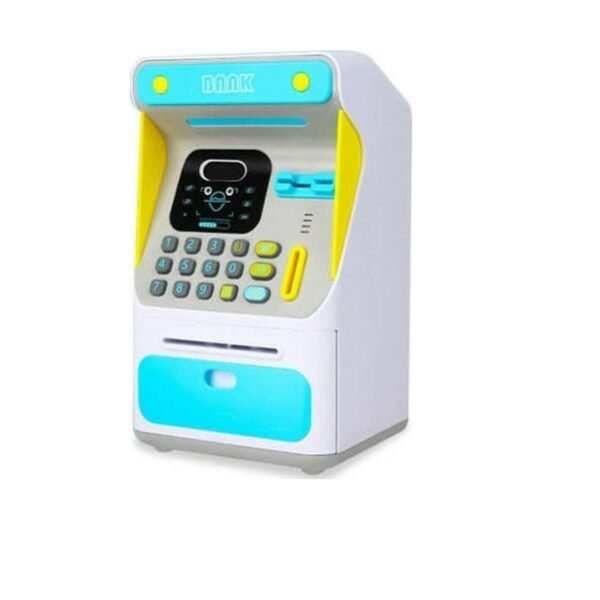 Παιδικός Κουμπαράς Πλαστικός Money Bank Atm Μπλε 16x14x26.5cm DRE-08006632