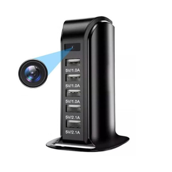 Φορτιστής USB με κρυφή κάμερα ανάλυσης 1080p και θύρα MicroSD-B088PFYN9J