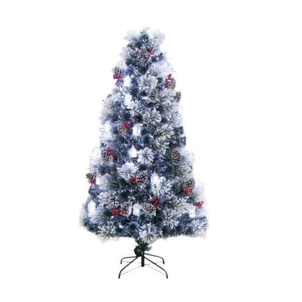 KMT Style Χριστουγεννιάτικο Δέντρο Πράσινο Ύψους 150εκ με Φωτισμό Οπτικών Ινών και Στολίδια 298008