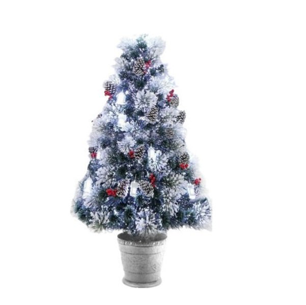 KMT Style Χριστουγεννιάτικο Δέντρο Πράσινο Ύψους 90εκ με Φωτισμό Οπτικών Ινών και Στολίδια 298006