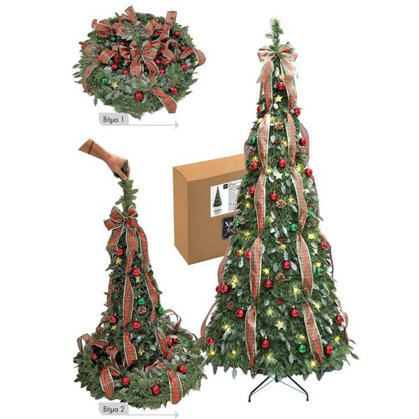 Δέντρο pop up με Στολισμό & led 180cm 180cm ~ø76cm Xmasfest 1133520 – 1 τμχ