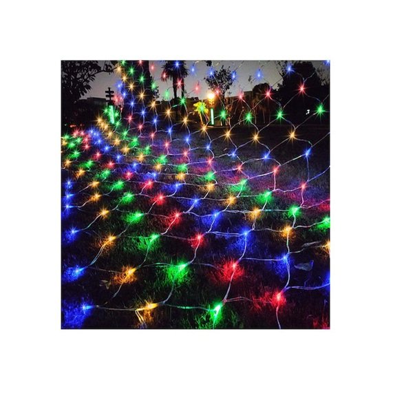 Aigostar 100 Χριστουγεννιάτικα Πολύχρωμα LED RGBY 1.5m*1.5m και 3m Μήκος Καλωδίου Τύπου Δίχτυ με 8 λειτουργίες μνήμη και χρονοδιακόπτης MRE 300456