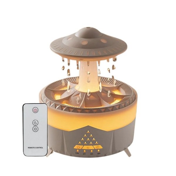 Αρωματικός υγραντήρας υπερήχων 350ml με LED λάμπα σε σχήμα UFO με τηλεχειριστήριο