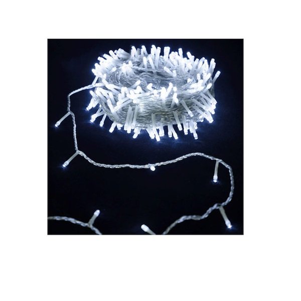 1000 Χριστουγεννιάτικα Λαμπάκια LED 50μ 220V IP44 σε Σειρά με Διάφανο Καλώδιο σε Ψυχρό Λευκό Φωτισμό Aigostar- 112034
