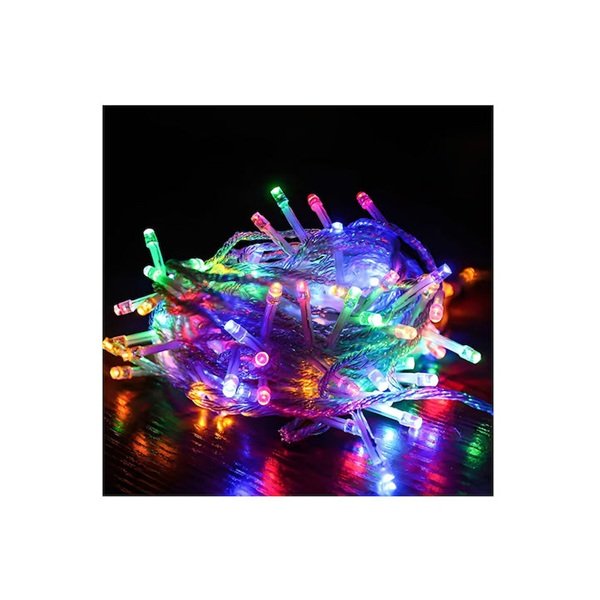 600 Χριστουγεννιάτικα Λαμπάκια LED 30μ 220V IP44 σε Σειρά με Διάφανο Καλώδιο σε RGBY Φωτισμό Aigostar-112036