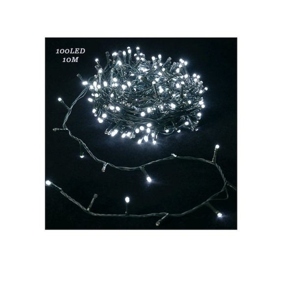 100 Χριστουγεννιάτικα Λαμπάκια LED 10μ 220V IP44 σε Σειρά με Μαύρο Καλώδιο σε Ψυχρό Λευκό Φωτισμό Aigostar-112048