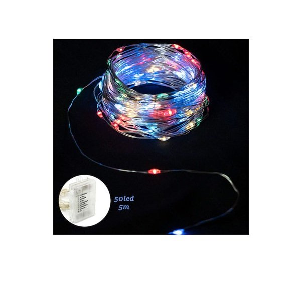 fixedratio_20251010115439_50_lampakia_led_5m_polychroma_mpatarias_se_seira_112072 50 Χριστουγεννιάτικα Λαμπάκια LED Μπαταρίας με Σύρμα 5m IP44 και 8 Προγράμματα σε RGBY Φωτισμό Aigostar- 112072