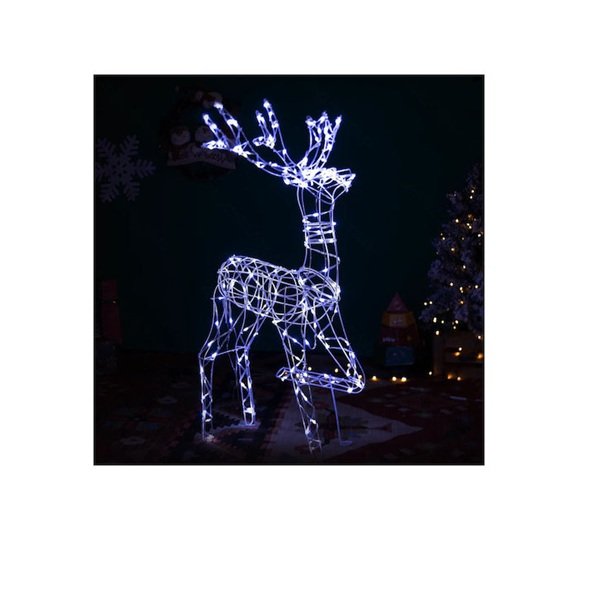 Διακοσμητικό Χριστουγεννιάτικο Φωτιστικό σχήμα Τάρανδου Χαμηλής Τάσης ψυχρό Λευκό ΥΨΟΣ100CM/215LED 8 λειτουργίες + μνήμη + χρονοδιακόπτης IP44 Εσωτερικού & Εξωτερικού Χώρου AIGOSTAR SDS-8433325308483