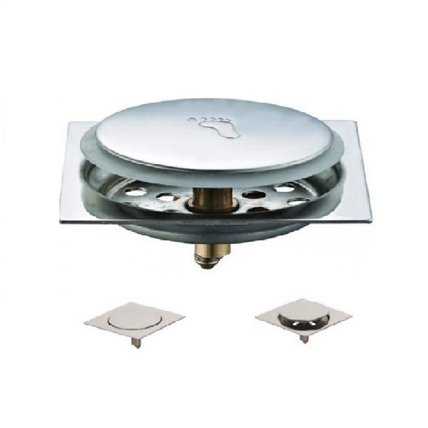 Ανοξείδωτο Στεγανό Σιφόνι Μπάνιου Τύπου Pop Up - Ταψάκι 10x10cm με Σιφόνι 8cm