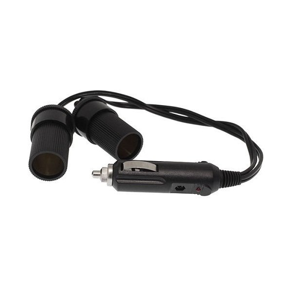 Πολύπριζο Αναπτήρα Αυτοκινήτου Φορτηγού 41.4cm 12v/24v 2 Παροχές Μαύρο-KLN-215025