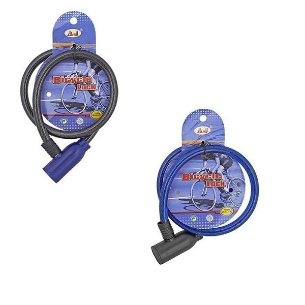 Κλειδαριά ποδηλάτου 9mmx65cm με 2 κλειδιά SF029 Μαύρο/Μπλε