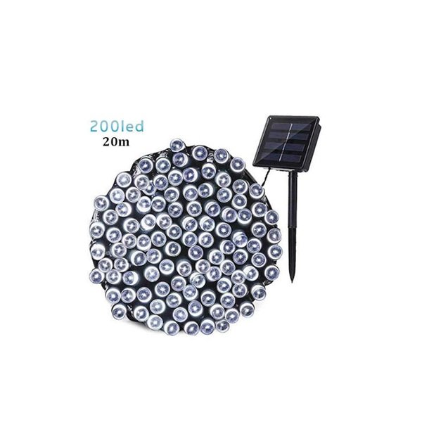 200 Λαμπάκια LED 20μ. Ψυχρό Λευκό Ηλιακά σε Σειρά 104750