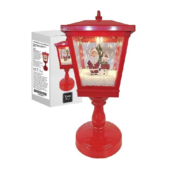 Φανάρι Vintage με Χιόνι, LED Φως & 4 Λειτουργίες 32x13x13cm