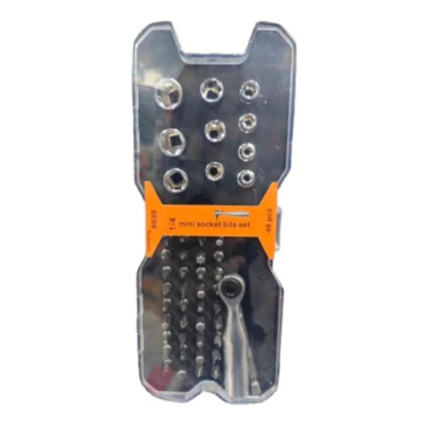 Σετ Καρυδάκια & Μύτες 1/4″ 48 Τεμαχίων σε Κασετίνα 8839