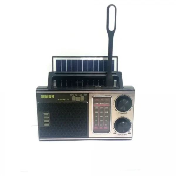 Αναλογικό Ραδιόφωνο με Ηλιακό Πάνελ Meier M-540BT-S σε Μαύρο Χρώμα