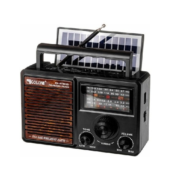RX-BT863S Retro Φορητό Ραδιόφωνο Ηλιακό με USB Μαύρο