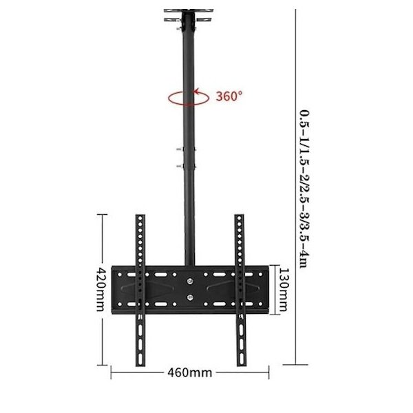 xlarge_20251029120338_kln_726605_vasi_tileorasis_orofis_eos_60_asimi KLN-726605 Βάση Τηλεόρασης Οροφής έως 60" Ασημί