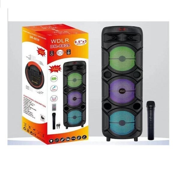 Σύστημα Karaoke με Ασύρματo Μικρόφωνo DR-8839 σε Μαύρο Χρώμα