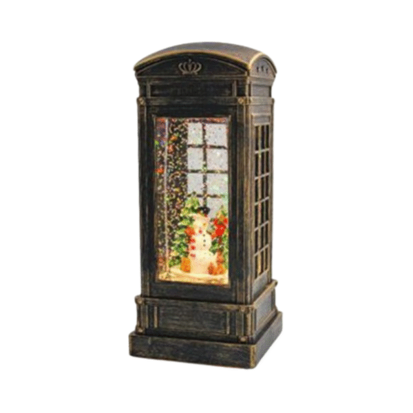 Χριστουγεννιάτικο Φωτιζόμενο Διακοσμητικό Τηλεφωνικός Θάλαμος Με Κινούμενο Χιόνι SDS-23351