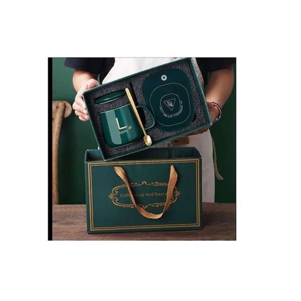 Θερμαινόμενη Κεραμική κούπα καφέ Ηλεκτρική φόρτιση Θερμαντήρας φλυτζανιών χρώμα πράσινο