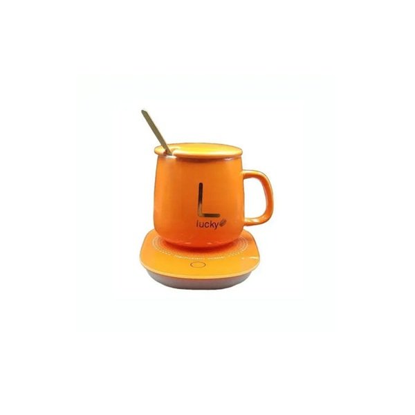 Πήλινη Κούπα Με Θερμαινόμενη Βάση Lucky Πορτοκαλί Χρώμα G5817