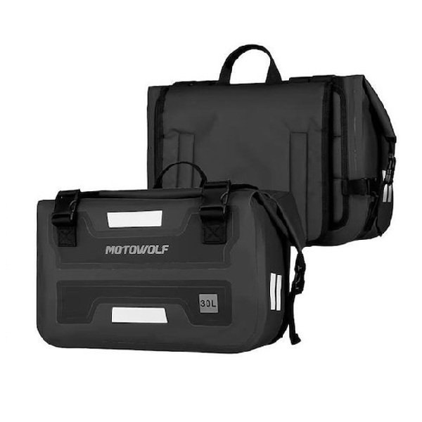 Motowolf Σάκος Ουράς Μοτοσυκλέτας Αδιάβροχος 60lt σε Μαύρο Χρώμα 0720