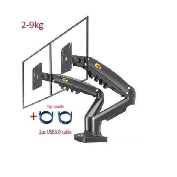 xlarge_20250807115711_gas_spring_vasi_grafeiou_gia_2_othones_eos_27_me_vrachiona_gri Gas Spring Βάση Γραφείου για 2 Οθόνες έως 27" με Βραχίονα Γκρι 62370159
