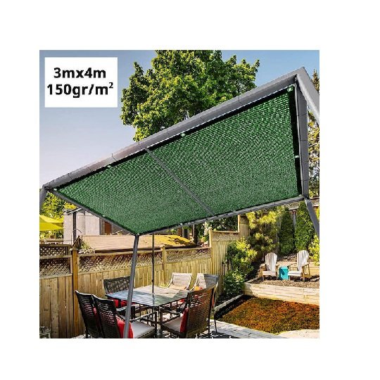 Dalimond Τετράγωνο Δίχτυ Σκίασης Πράσινο με Κρίκους 3x4m 150gr/m² 62931312