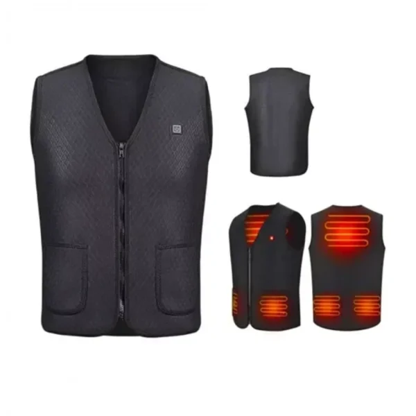 Ηλεκτρικό θερμαινόμενο γιλέκο με USB 3XL – μαύρο