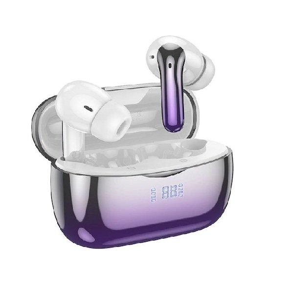 Hoco EQ16 Shine In-ear Bluetooth Handsfree Ακουστικά με Θήκη Φόρτισης Purple Glaze 54608409