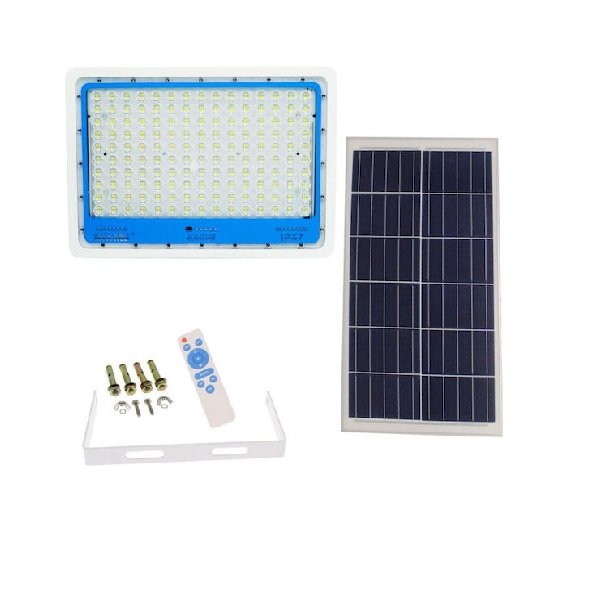 Rixme Στεγανός Ηλιακός Προβολέας LED 400W Ψυχρό Λευκό 6500K με Τηλεχειριστήριο IP66 101138