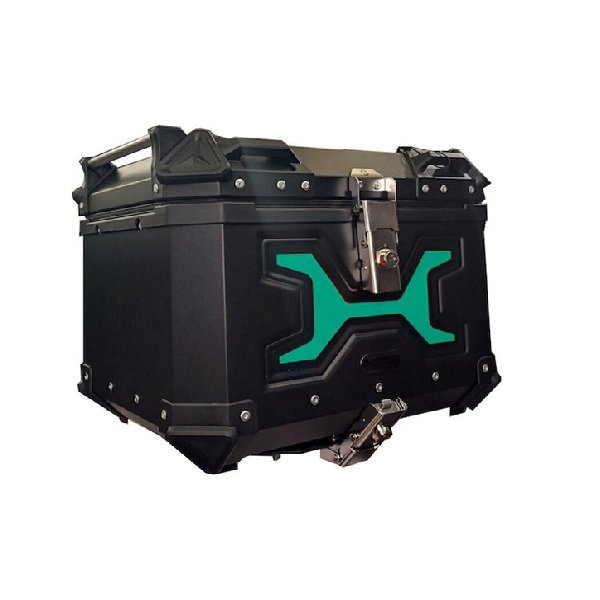 ΒΑΛΙΤΣΑ ΜΑΥΡΗ 45LT ΑΛΟΥΜΙΝΙΟΥ ΜΕ ΕΠΈΝΔΥΣΗ ΚΑΙ ΠΡΆΣΙΝΟ ΦΩΣ MOTOCENTRIC MC-45G