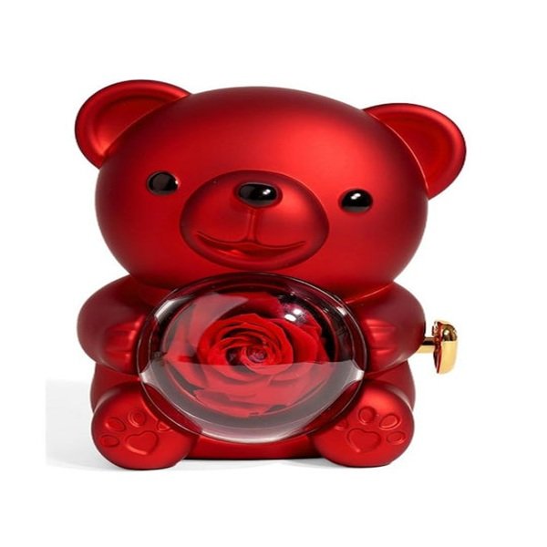 Αρκουδάκι Τριαντάφυλλο Κουτί Κοσμημάτων Forever Rose Bear Δώρο Αγ Βαλεντίνου 85179 Κόκκινο