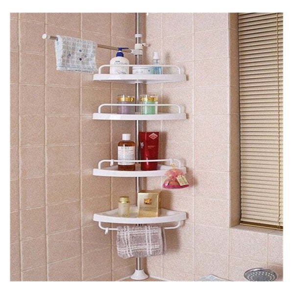 Γωνιακή Επιτοίχια Ραφιέρα Μπάνιου Πλαστική με 4 Ράφια Μπλε GET-COSH-1180-OEM