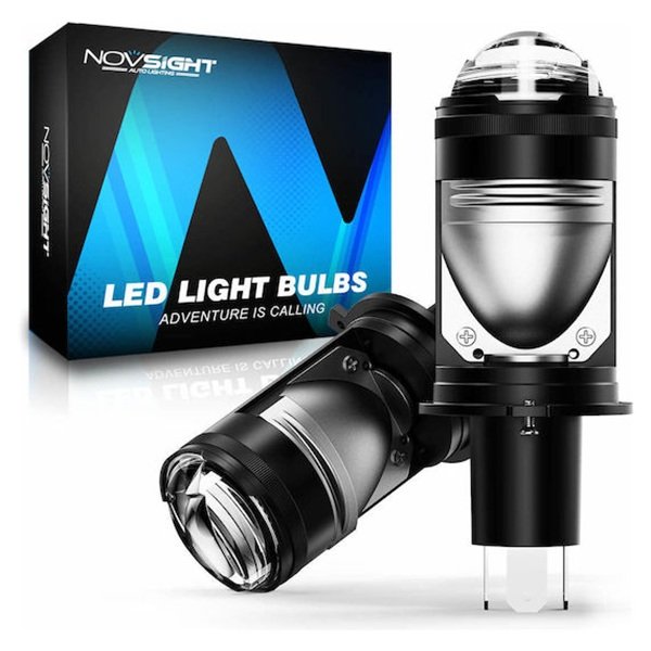 ψυχ! NovSight Λάμπες Αυτοκινήτου & Μοτοσυκλέτας H4 LED 6500K Ψυχρό Λευκό 12-24V 80W 2τμχ 60377675