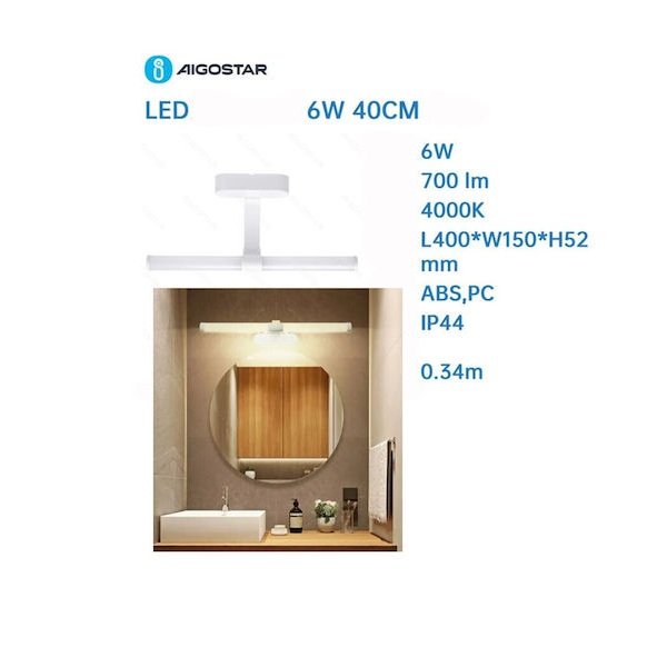 Aigostar Μοντέρνο Φωτιστικό Τοίχου με Ενσωματωμένο LED 40x15x5.2εκ.