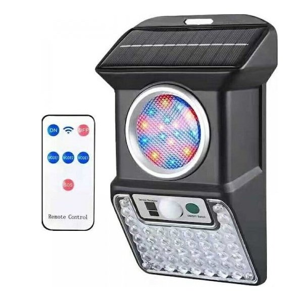 Επιτοίχιο Ηλιακό Φωτιστικό 3W με Τηλεχειριστήριο 20x9x4εκ.