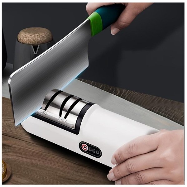 Ηλεκτρικός Ακονιστής Μαχαιριών USB από Ανοξείδωτο Ατσάλι με Αντιολισθητική Βάση