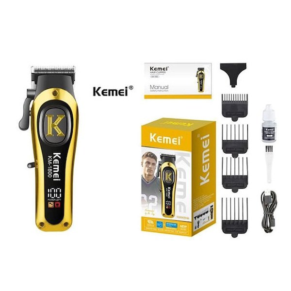 Kemei Επαγγελματική Επαναφορτιζόμενη Κουρευτική Μηχανή KM-1800