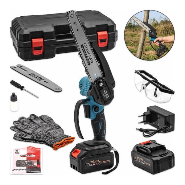 kladeutiko_alisopriono_mpatarias Κλαδευτικό Αλυσοπρίονο Μπαταρίας Brushless 21V 1.101kg με Λάμα 20cm