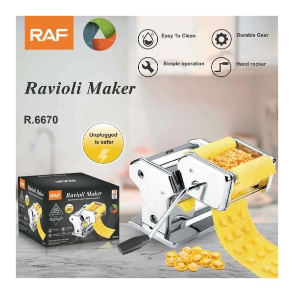 mixani_fillou Raf Μηχανή Φύλλου/Ζυμαρικών Χειροκίνητη από Ανοξείδωτο Ατσάλι R.6670