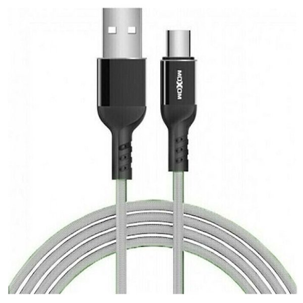Moxom Braided / Regular USB 2.0 Cable USB-C male - USB-A Γκρι 4m (MX-CB44)