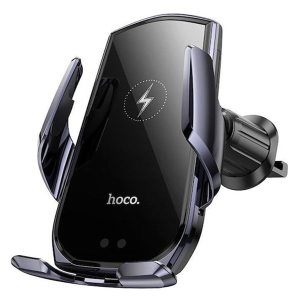 vasi_kinitou_aytokinitou_me_rythmizomena_agistra! Hoco Βάση Κινητού Αυτοκινήτου με Ρυθμιζόμενα Άγκιστρα και Ασύρματη Φόρτιση Μαύρη CA202 Plus