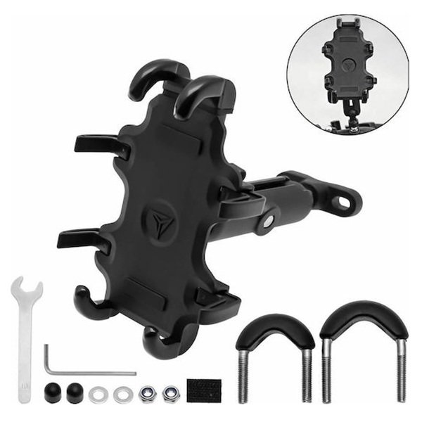 Βάση Στήριξης Κινητού Περιστρεφόμενη Ρυθμιζόμενο Βραχίονα Τιμόνι Μοτοσυκλέτας Μαύρη Mdl2830 Motowolf