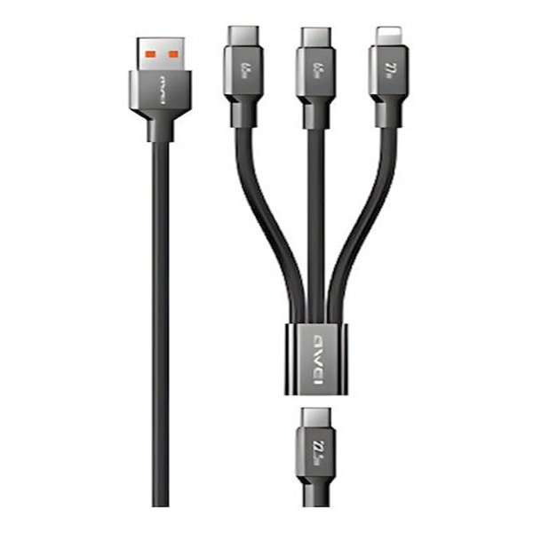 καλω! Awei Regular USB to Type-C / Lightning Cable Μαύρο (LYCL-1)