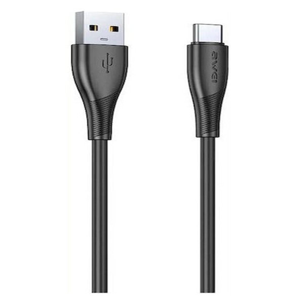 Awei Cl-182c USB 2.0 Cable USB-C male - USB-A 60W Μαύρο 1m