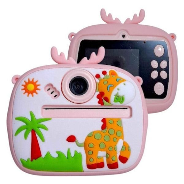paidiki_fotografiki_mixanh AM300-1 Παιδική Φωτογραφική Μηχανή 20MP Full HD (1080p) με Θερμική Εκτύπωση Οπτικού Ζουμ 8x Ροζ