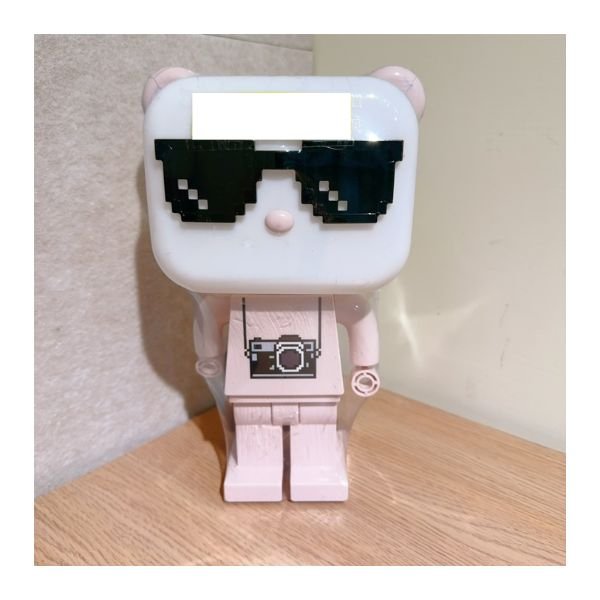 Παιδικό Φωτάκι Νυκτός LED Αρκουδάκι Ρομπότ με Γυαλιά Ροζ Επαναφορτιζόμενο