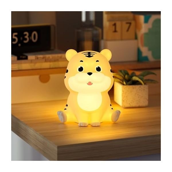 Παιδικό Φωτάκι Νυκτός LED Σιλικόνης “Τιγράκι” Επαναφορτιζόμενο με Απαλό Φωτισμό